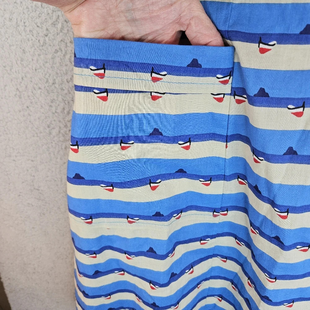 Pretty Vacant Dress Sz XL Nautical Print All Cotton Lined Lightweight Womens - Picture 5 of 13